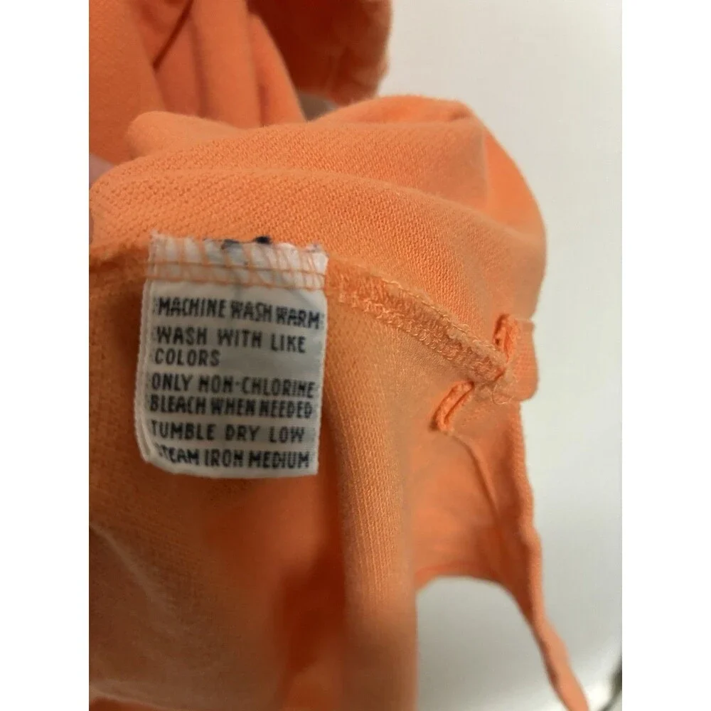 Polo By Ralph Lauren Orange Polo With Blue Logo 2XL Short Sleeve Cotton Casual